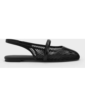 Charles & Keith Ellory Mesh Slingback Mary Jane Flats - White