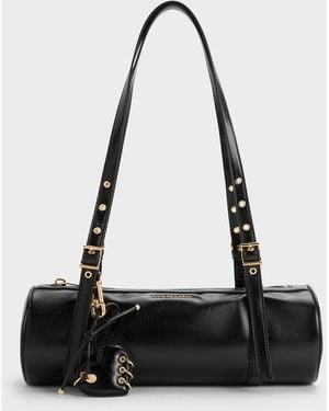 Charles & Keith Rey Elongated Shoulder Bag - Black