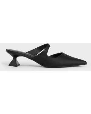 Charles & Keith Vada Asymmetric Sculptural Heel Court Shoes - White