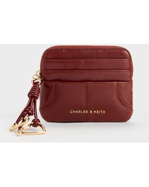 Charles & Keith Ciara Top-Zip Card Holder - Red