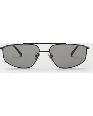Charles & Keith Elowyn Metal-Rim Aviator Sunglasses - Grey