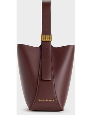 Charles & Keith Edna Bucket Bag - Red