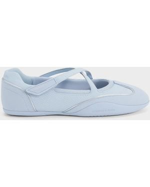 Charles & Keith Mika Crossover Mary Jane Trainers - Blue