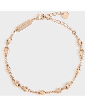 Charles & Keith Donora Sculptural-Bead Chain Bracelet - White