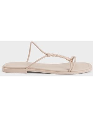 Charles & Keith Fianna Twist-Strap Slide Sandals - Natural