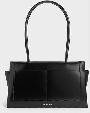 Charles & Keith Irie Elongated-handle Shoulder Bag - Black