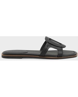 Charles & Keith Easley Cut-Out Slide Sandals - White