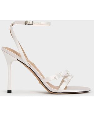 Charles & Keith Jessy Bow Stiletto Sandals - White