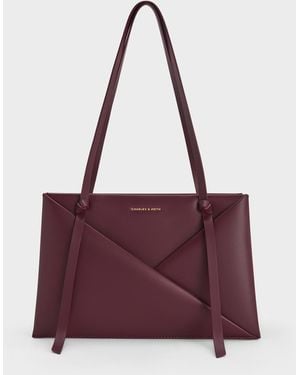 Charles & Keith Midori Geometric Tote Bag - Purple
