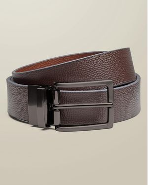 Charles Tyrwhitt Ceinture Chino Réversible En Cuir - Marron