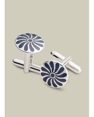 Charles Tyrwhitt Emaille Blumen Manschettenknöpfe - Mettallic
