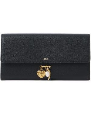 Chloé Portafoglio Lungo Charms Con Patta - Nero