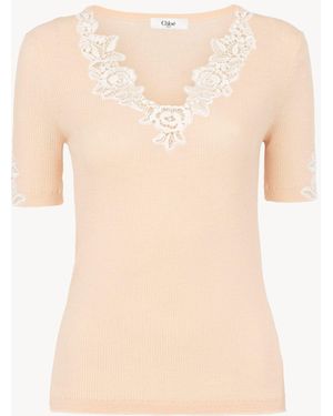 Chloé Fitted Short-Sleeve Top - Natural