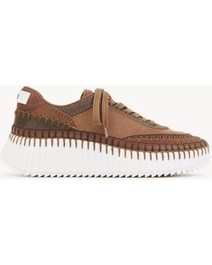 Chloé Nama Trainer 100% Bovine Leather, Sheepskin - Brown