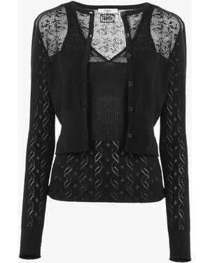 Chloé Twin Set In Cotton Knit - Black