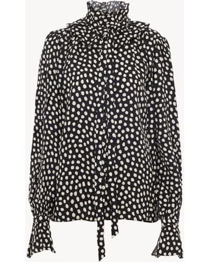 Chloé Tie-Front Ruffled Blouse - Black