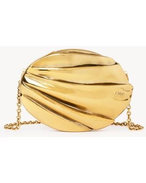 Chloé Minaudière Plissé Con Catena - Metallizzato