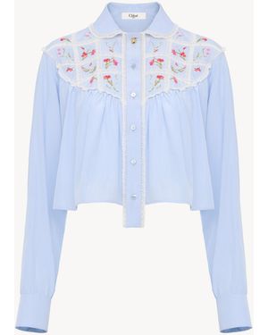 Chloé Cropped Blouse - Blue