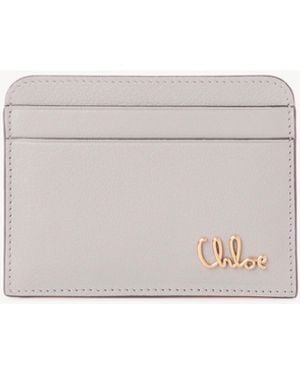 Chloé Chloé Iconic Kartenetui aus genarbtem Leder - Weiß