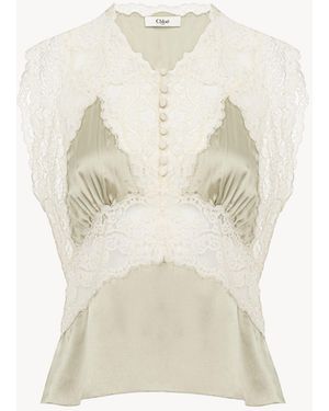 Chloé V-Neck Top - Natural
