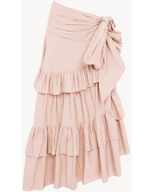Chloé Ruffled Long Skirt - Pink