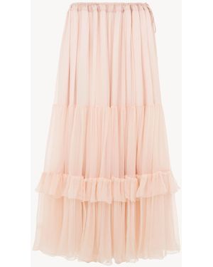 Chloé Ruffled Long Skirt - Pink