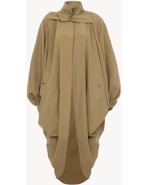 Chloé High-Neck Oversized Cape Coat - Natural