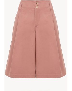 Chloé Shorts Bermuda A Gamba Ampia E Vita Alta - Rosa