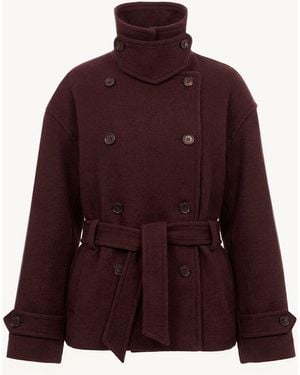 Chloé Double-Breasted Short Coat - Purple