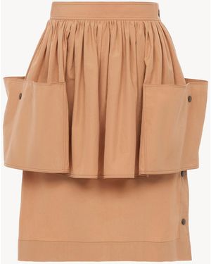 Chloé Layered Knee-Length Skirt - Natural