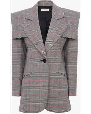 Chloé Single-Breasted Tailored Jacket - Gray