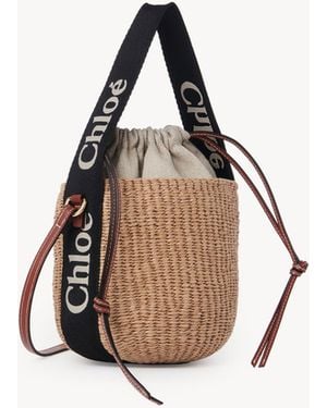 Chloé Cesta Pequeña Woody De Fibras Naturales - Multicolor