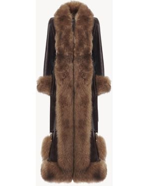 Chloé Long Column Coat - Brown