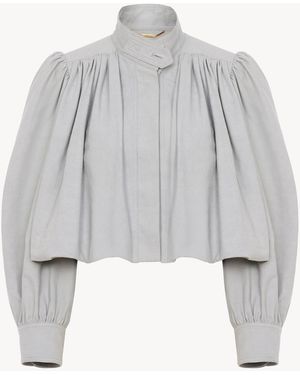 Chloé Gathered Boule Jacket - Gray