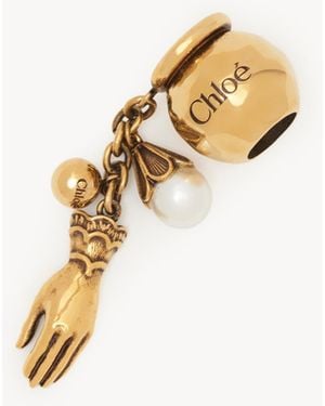 Chloé Sphere Hand & Pearl Dice Charm For Bracelet Bag - Metallic