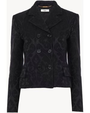 Chloé Double-Breasted Fitted Jacket - Black