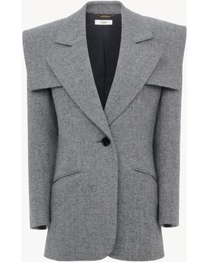 Chloé Single-Breasted Tailored Jacket - Gray