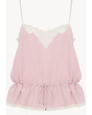 Chloé Drawstring Camisole Top - Pink