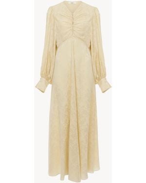 Chloé Ruched Long Dress - Natural