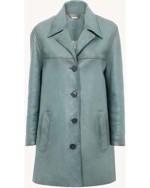 Chloé Single-Breasted Long Jacket - Blue