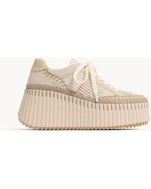 Chloé Nama Wedge Sneaker - Natural