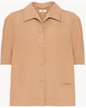 Chloé Short-Sleeve Shirt - Natural
