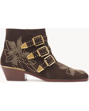 Chloé Botines Susanna Marrón 100% Piel De Ternera