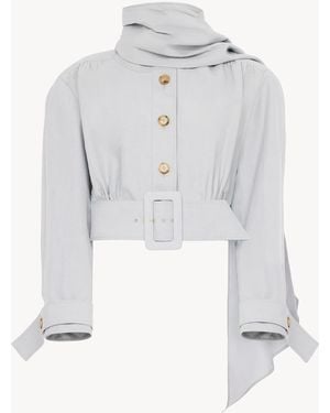 Chloé Cropped Scarf Jacket - White