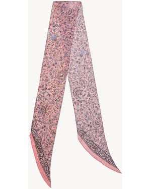 Chloé Pañuelo Bandeau Paisley De Seda Charmeuse - Rosa