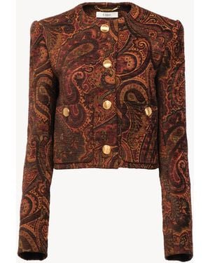 Chloé Tapestry Jacquard Tailored Jacket - Brown