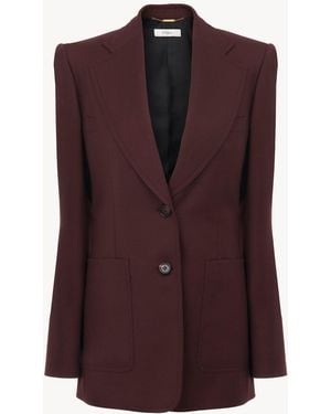 Chloé Single-Breasted Tailored Jacket - Brown