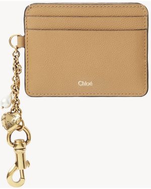 Chloé Chloé Charms Kartenetui aus genarbtem Leder - Natur