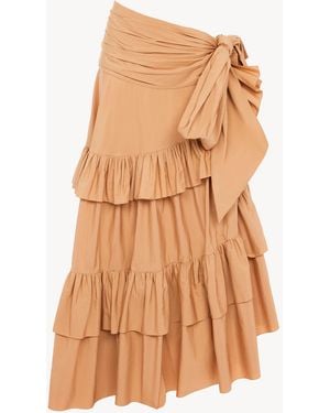 Chloé Ruffled Long Skirt - Brown