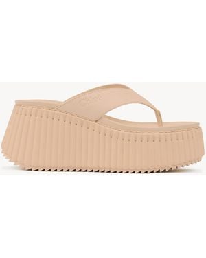Chloé Nama Wedge Slide - Natural